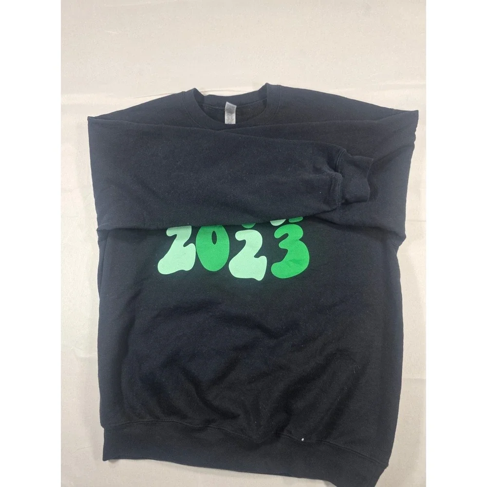 Gildan Senior Class of 2023 Graphic Sweatshirt Black Size Large - Picture 3 of 4